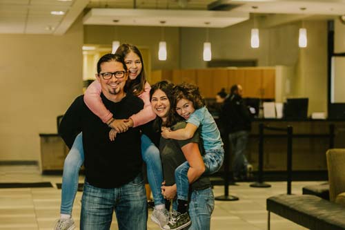 Family of four at the YMCA