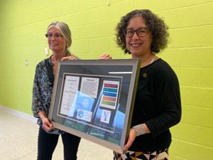 Susan Staves and Aly Boltman, YMCA Peace Medal Winners
